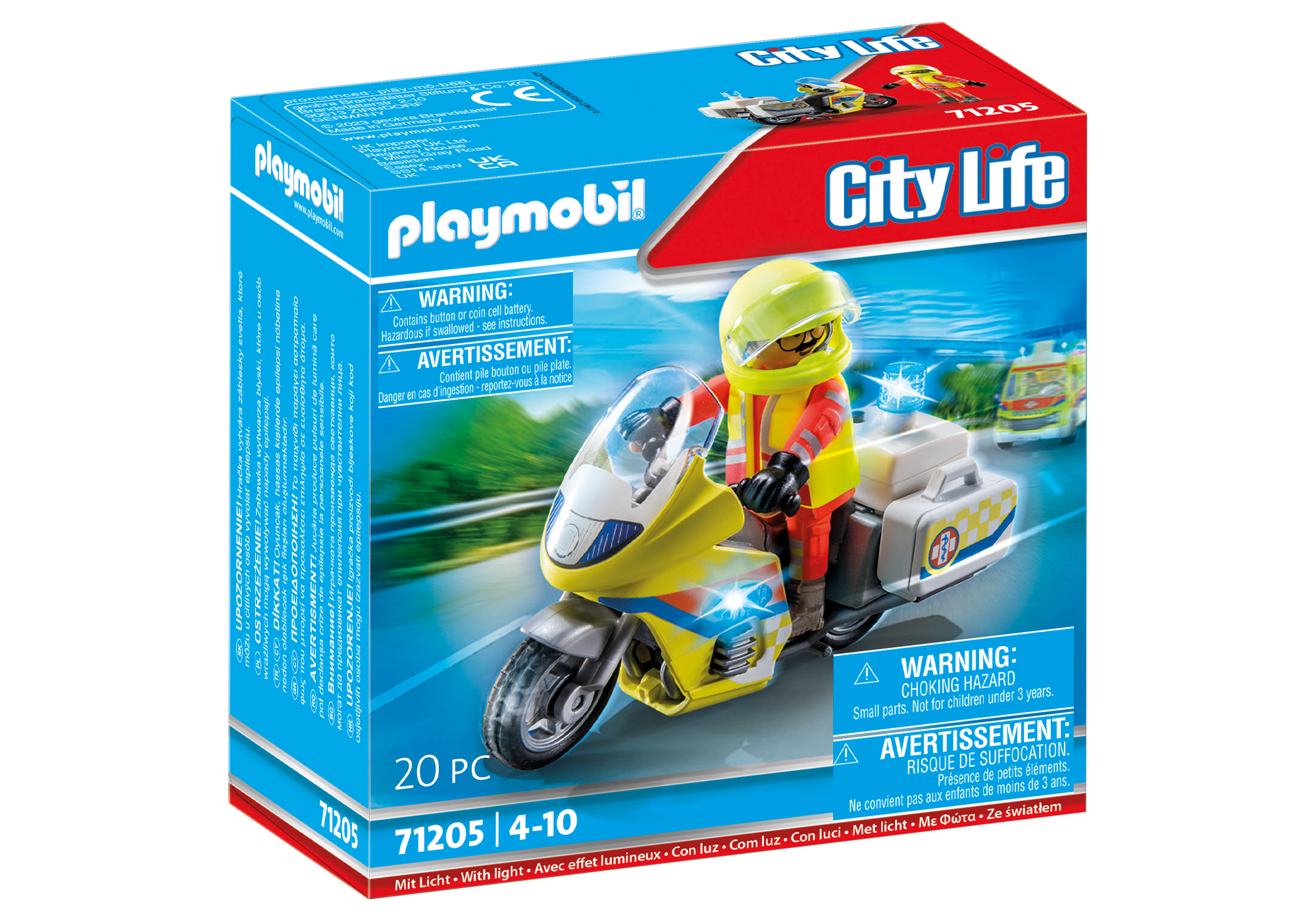 NotarztMotorrad mit Blinklicht 71205 PLAYMOBIL®